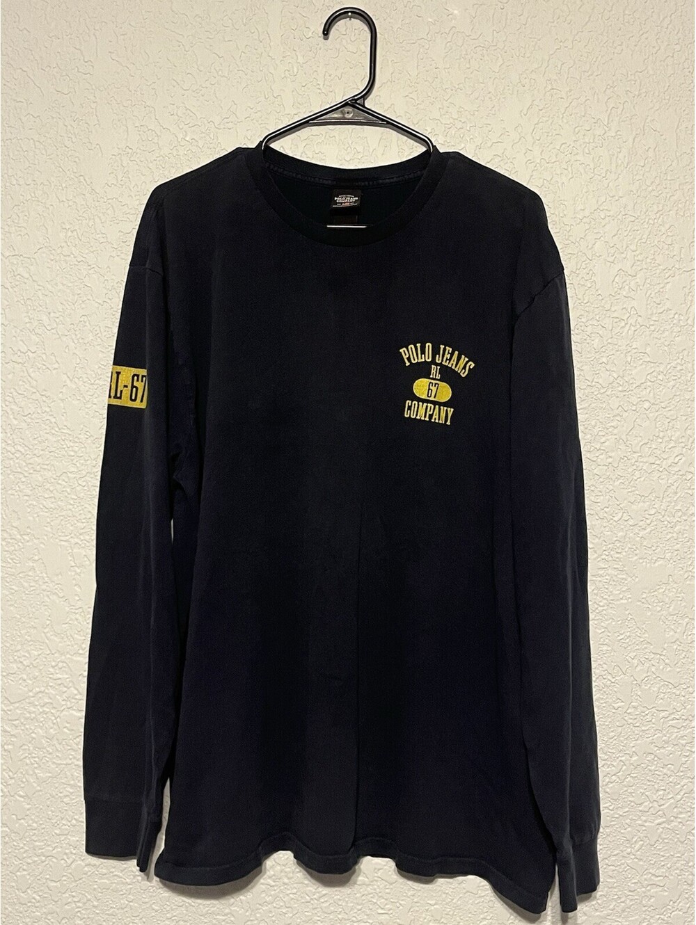 Vintage Y2K 1967 Polo Jeans Co. Ralph Lauren Navy Blue Graphic Shirt Size XL